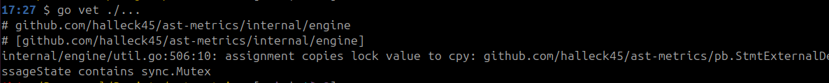 example of go vet report
