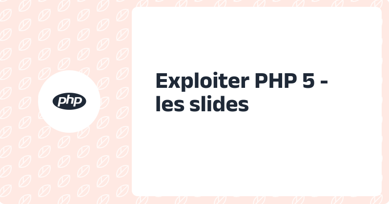 Exploiter PHP 5 - les slides